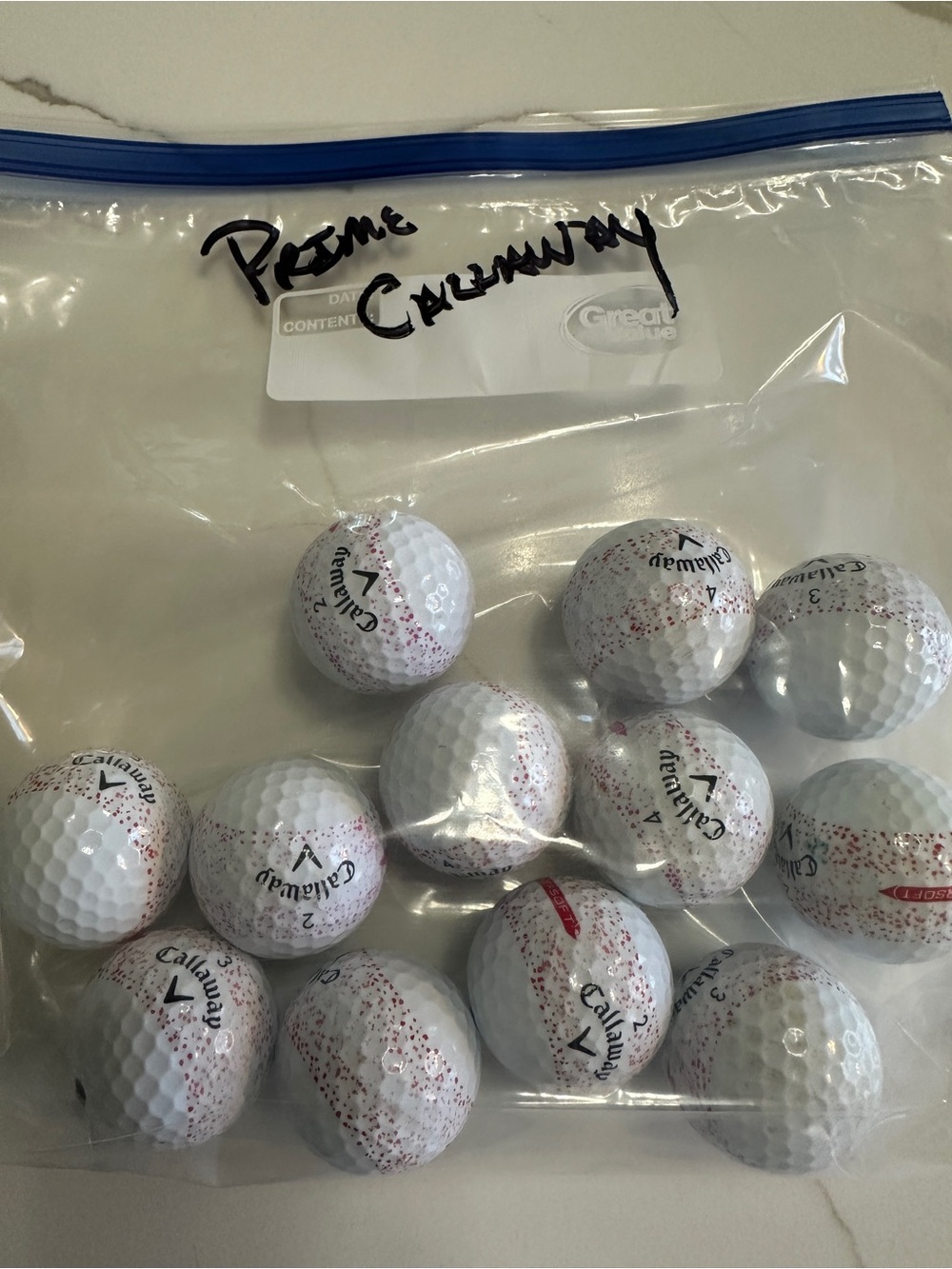 Callaway White and Red Speckled Golf balls - 12 Pack